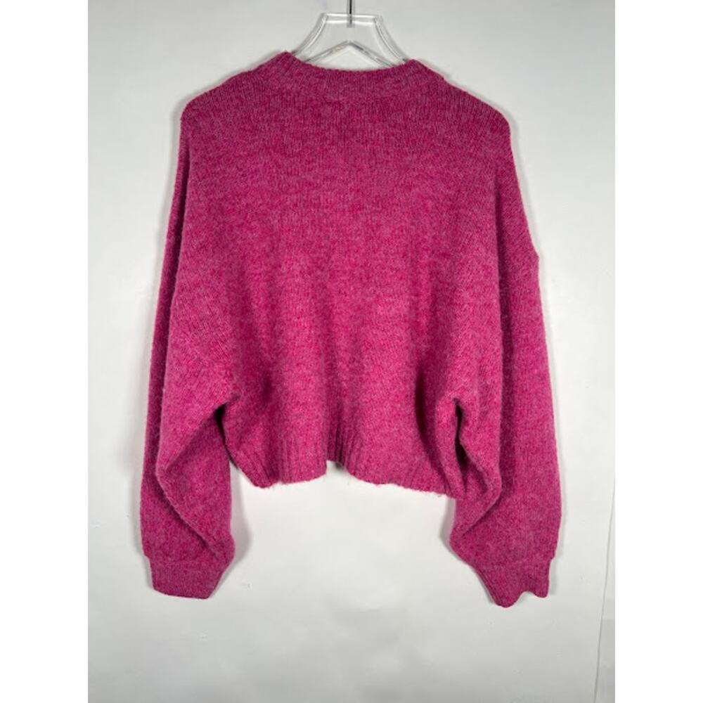 Anthropologie Pink Crewneck Fuzzy Knit Sweater - Picture 3 of 9